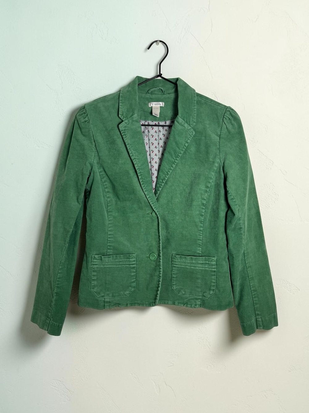 Old Navy Y2K Vintage Green Corduroy Blazer Jacket